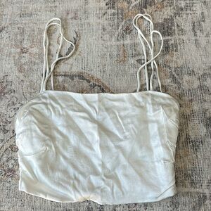 Zara White Satin Crop Top